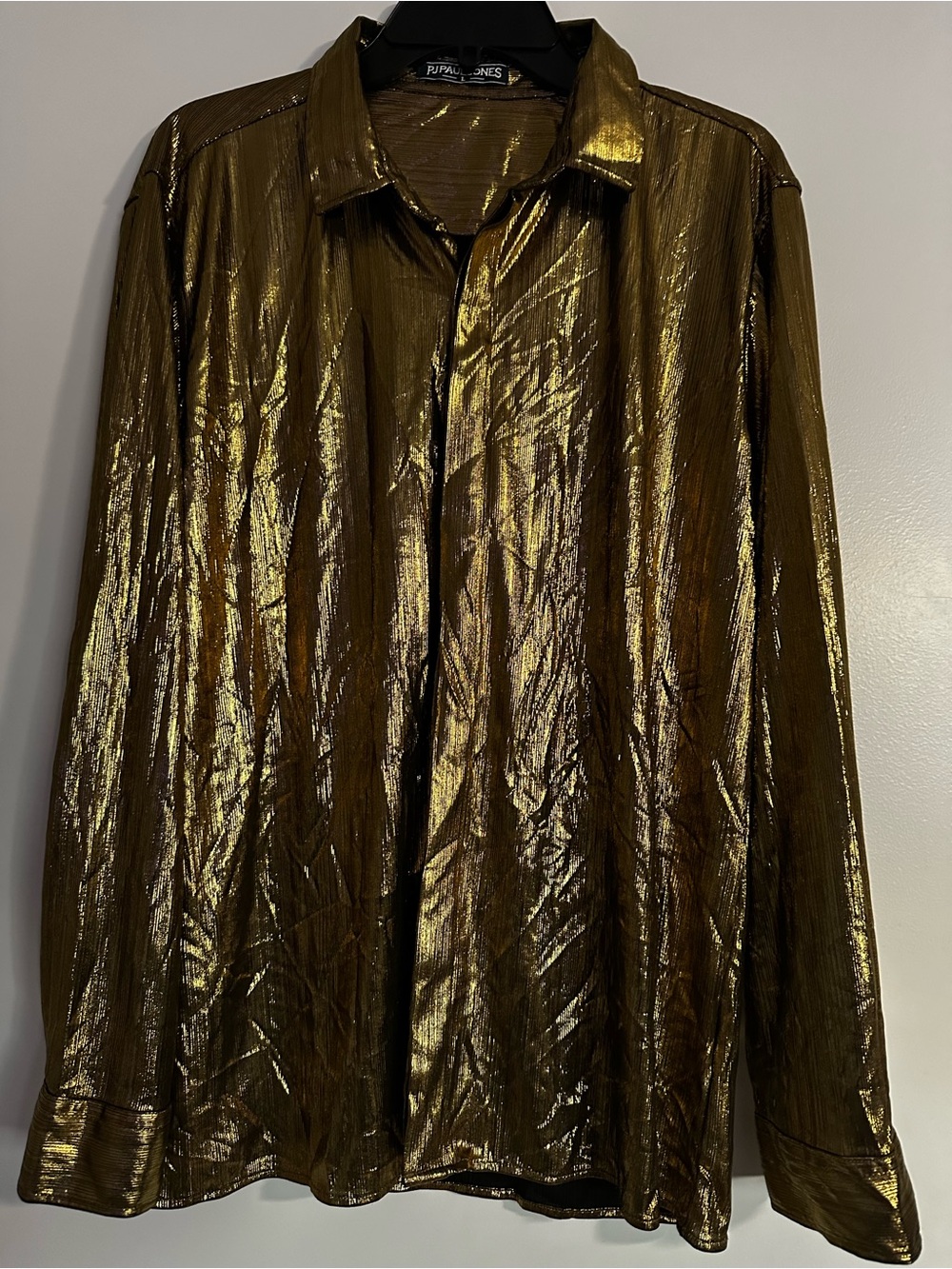 PJPaul Jones Metallic Gold Button-Up Shirt